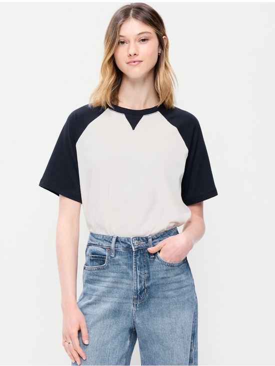 Old Navy Tops - 🆕 Old Navy Women's Vintage Crew-Neck Raglan T-Shirt Short Sleeve Tee S 4-6 Tall